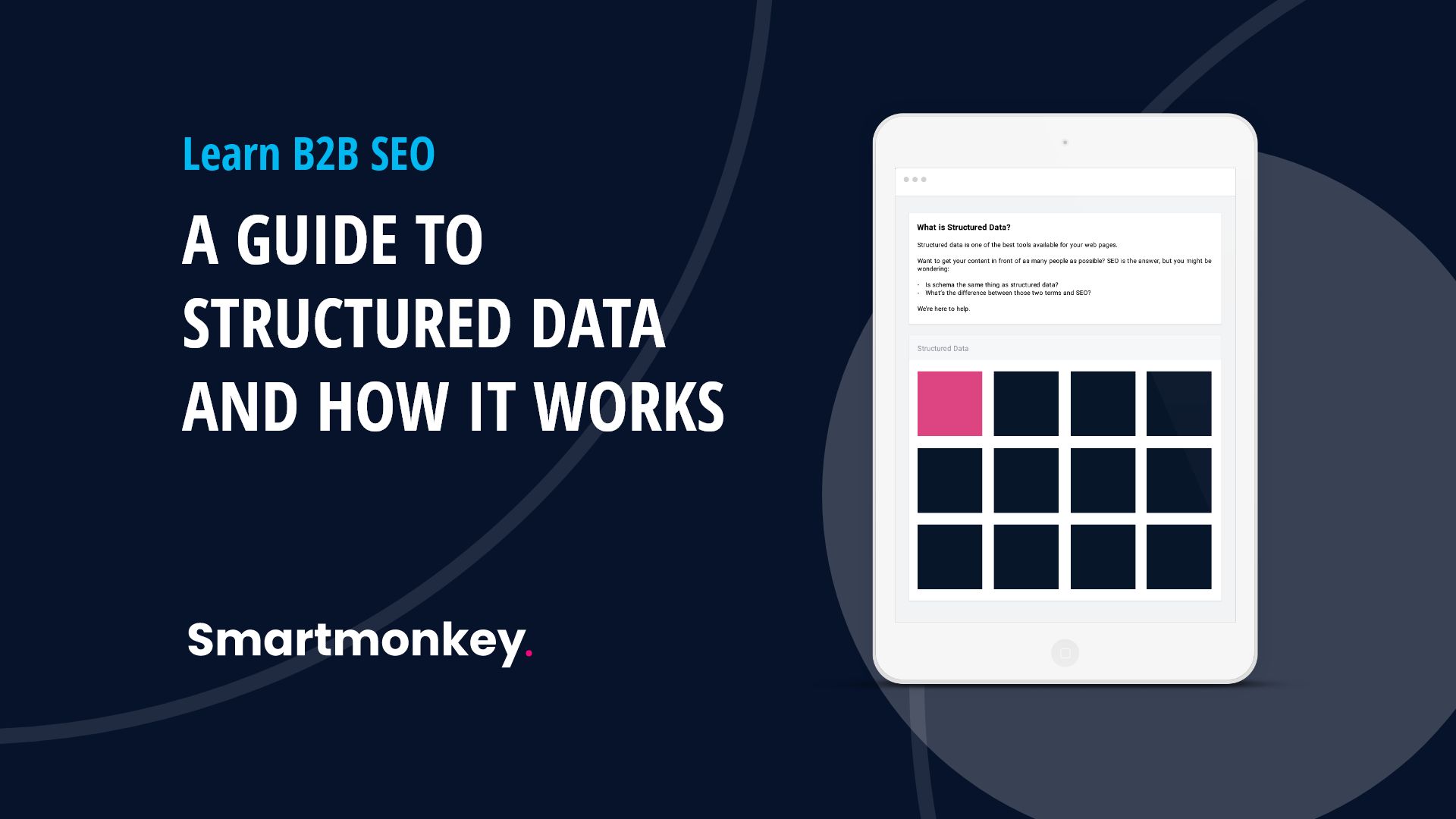 Graphic showing a website in blocks and text 'A guide to structured data and how it works'.